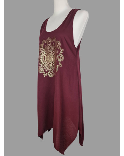 Robe bordeau mandala or