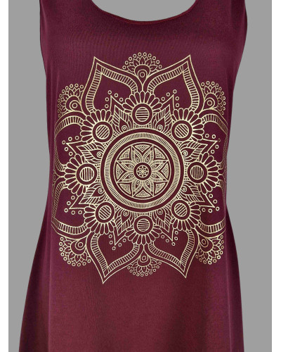 Robe bordeau mandala or