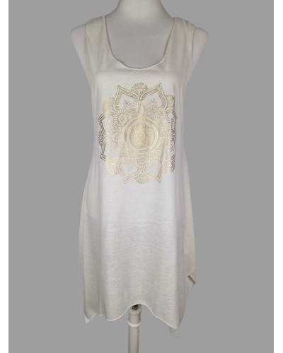 Robe blanche mandala or