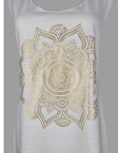 Robe blanche mandala or