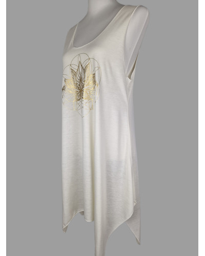 Robe blanche lotus or