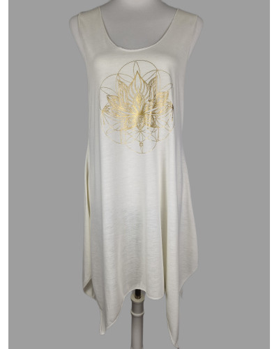 Robe blanche lotus or